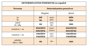 Possessivpronomen Spanisch