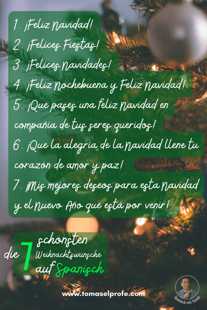 Übungsblatt die 7 schönsten Weihnachtswünsche auf Spanisch Tomás el Profe